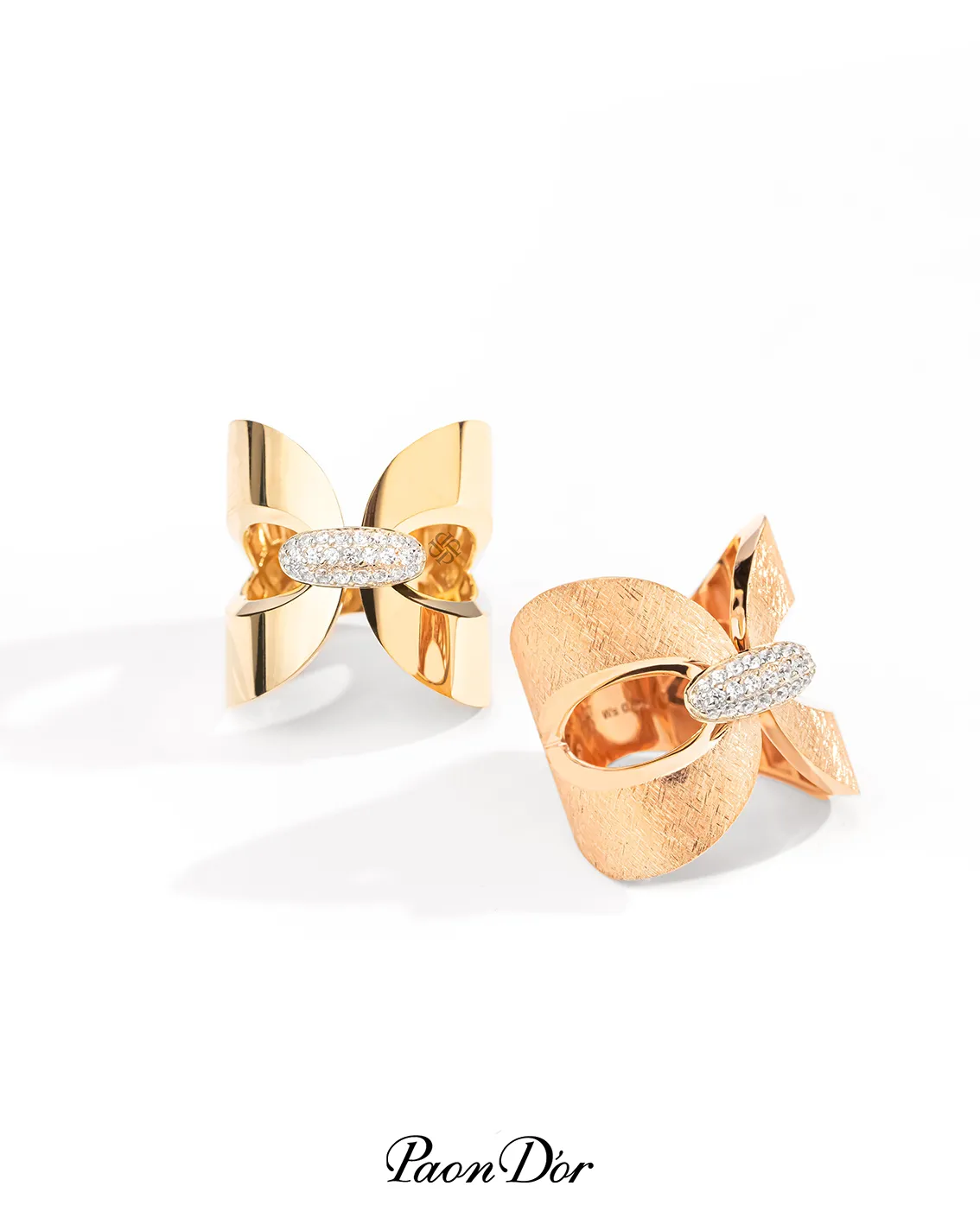 Paon dor - Butterfly Rings